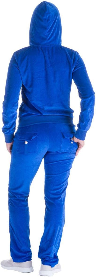 Women'S Track Suit Set 2 Piece Velvet Sweatsuits Jogging Sweatshirt & Sweatpants Sport Wear Outfits