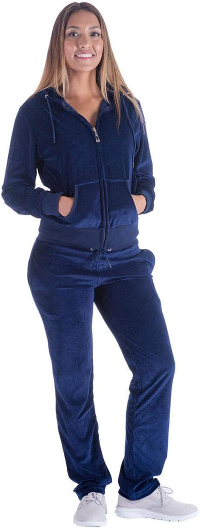 Women'S Track Suit Set 2 Piece Velvet Sweatsuits Jogging Sweatshirt & Sweatpants Sport Wear Outfits