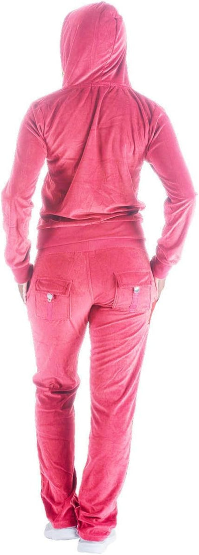 Women'S Track Suit Set 2 Piece Velvet Sweatsuits Jogging Sweatshirt & Sweatpants Sport Wear Outfits