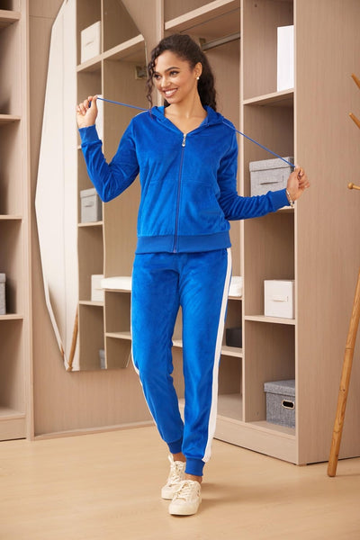 Women'S Track Suit Set 2 Piece Velvet Sweatsuits Jogging Sweatshirt & Sweatpants Sport Wear Outfits