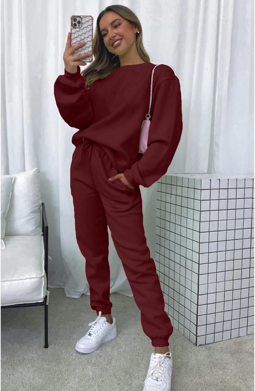 Sweatsuits for Women Set 2 Piece Jogging Suit Long Sleeve Pullover Sweatshirts Sweatpants Tracksuit Casual Outfits