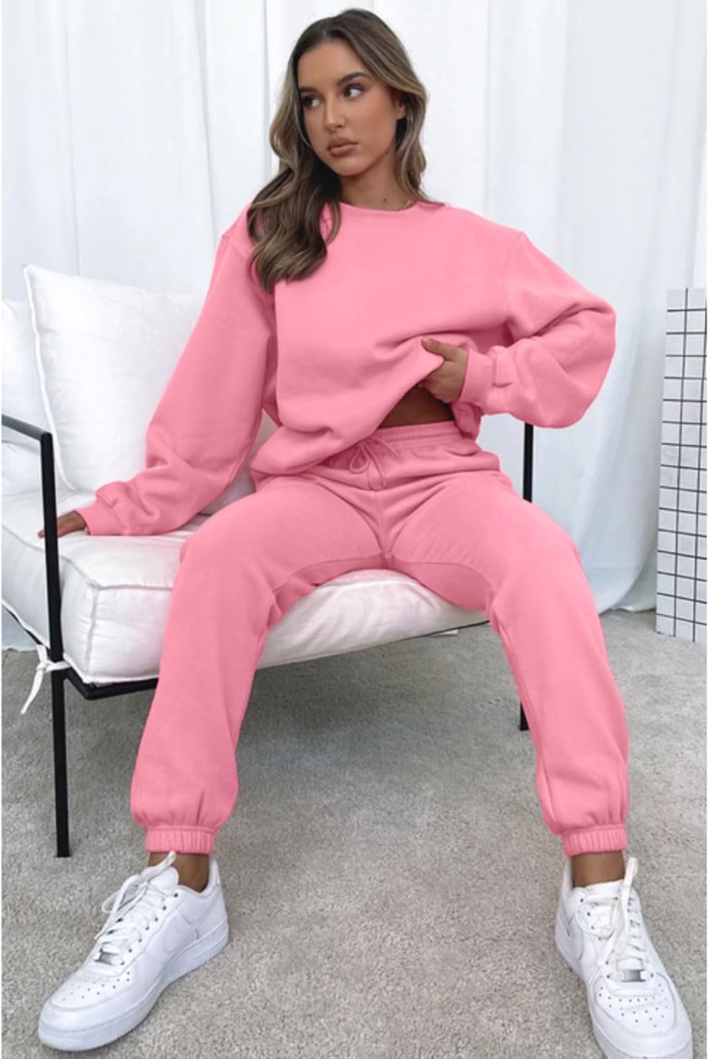 Sweatsuits for Women Set 2 Piece Jogging Suit Long Sleeve Pullover Sweatshirts Sweatpants Tracksuit Casual Outfits