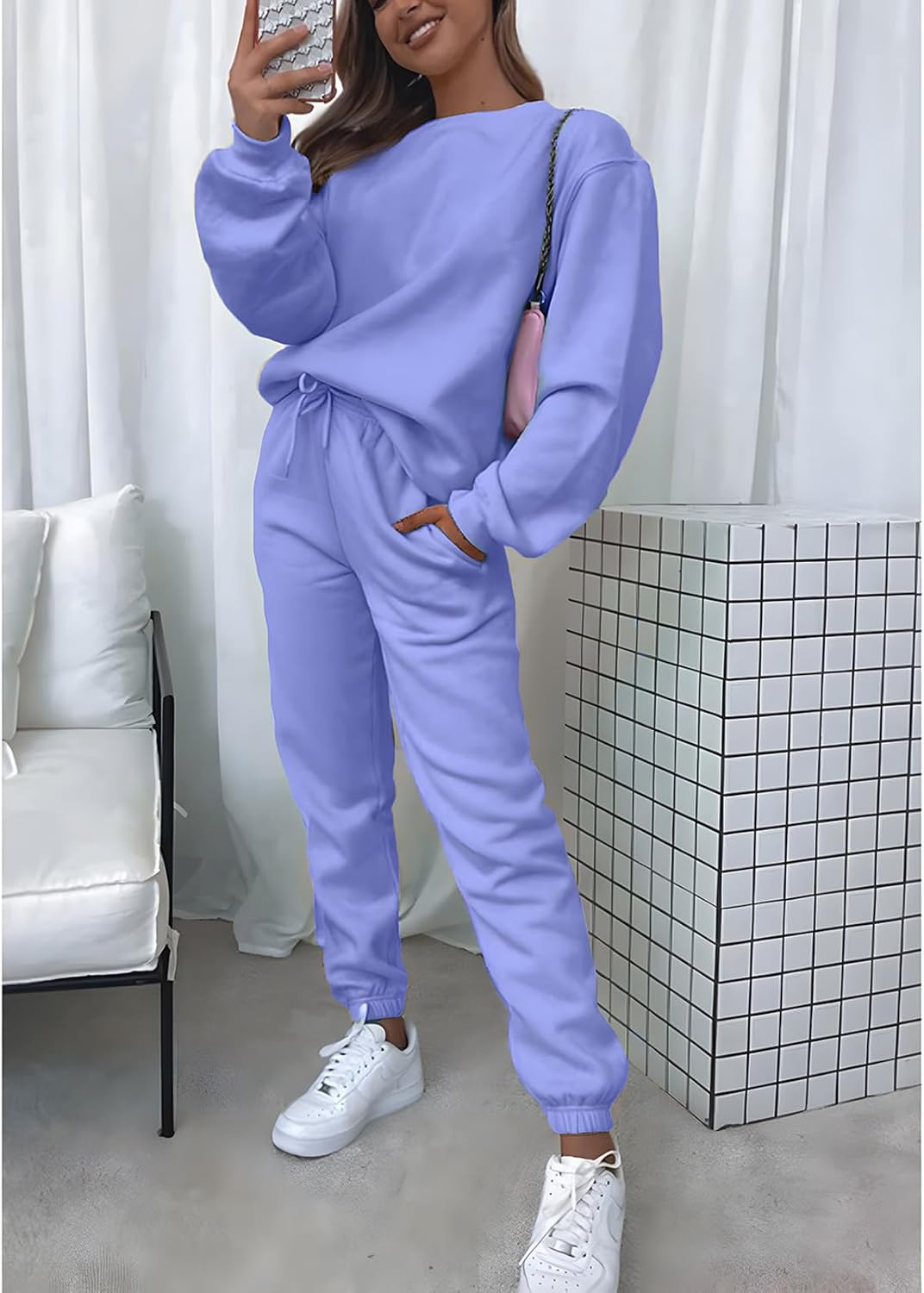 Sweatsuits for Women Set 2 Piece Jogging Suit Long Sleeve Pullover Sweatshirts Sweatpants Tracksuit Casual Outfits