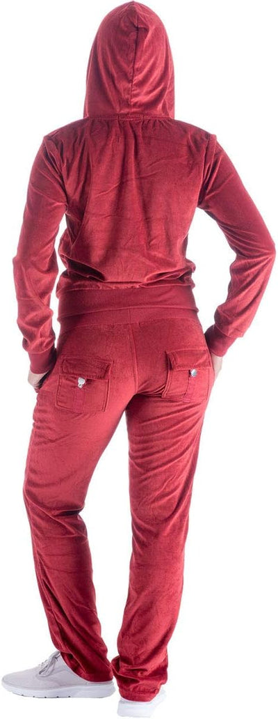 Women'S Track Suit Set 2 Piece Velvet Sweatsuits Jogging Sweatshirt & Sweatpants Sport Wear Outfits