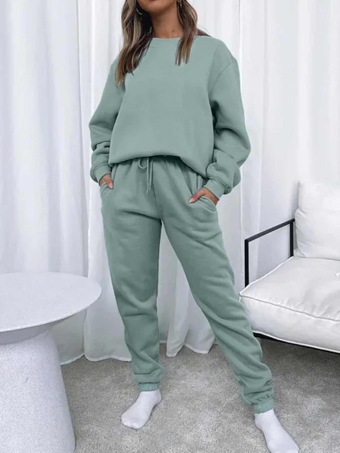 Sweatsuits for Women Set 2 Piece Jogging Suit Long Sleeve Pullover Sweatshirts Sweatpants Tracksuit Casual Outfits